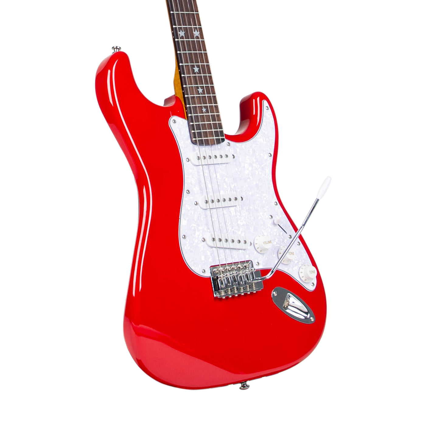 MANDALIKA MST-120RD RED GITAR ELEKTRIK ORIGINAL PICKGUARD PEARLOID GLOSS FINISH