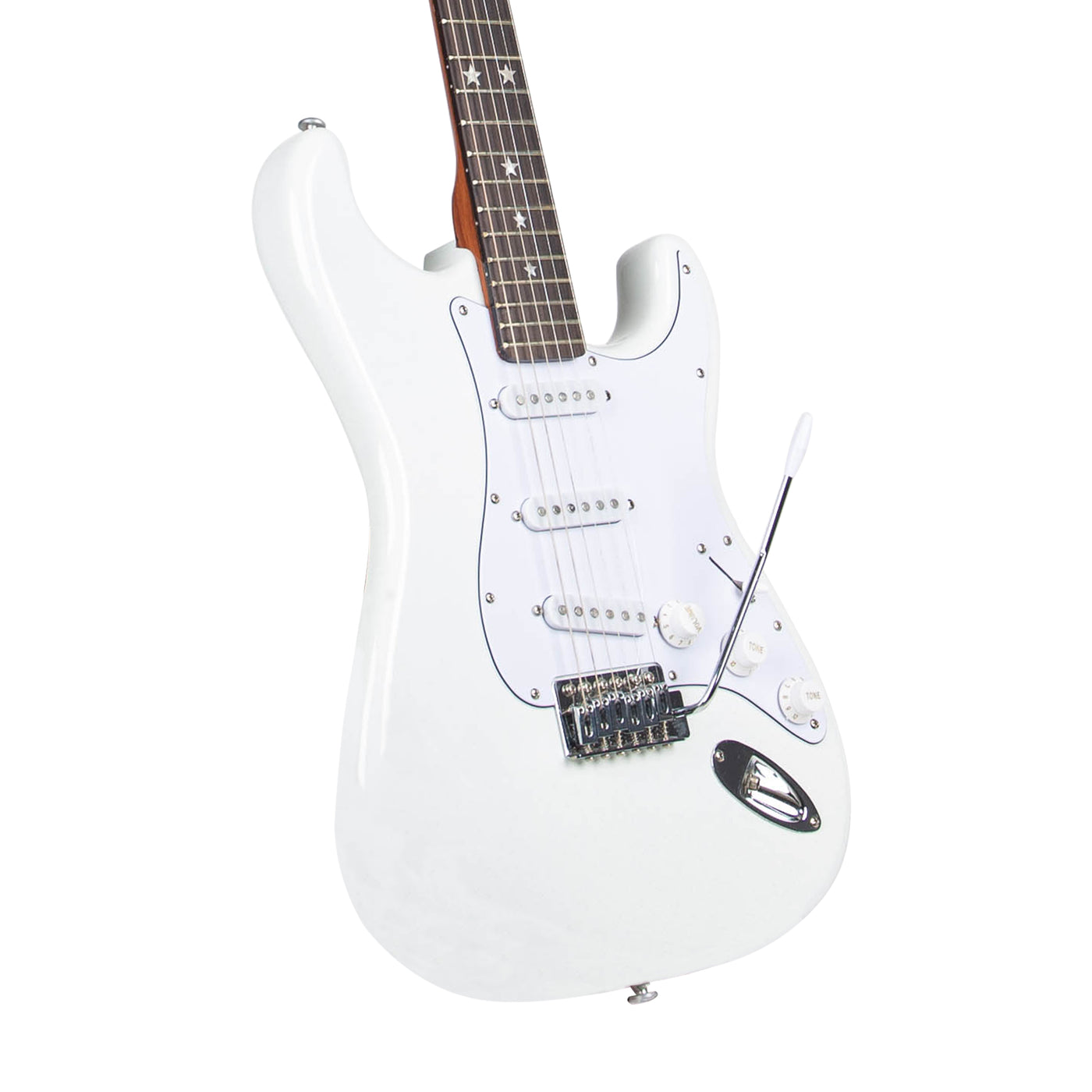 MANDALIKA MST-120WH WHITE ALPINE GITAR ELEKTRIK MODEL STRATOCASTER ORIGINAL GLOSS FINISH