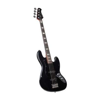 MANDALIKA MJB100-BK JAZZ BASS BLACK BEAUTY ROASTED SAMAMA SERIES GLITTER GLOSS FINISH