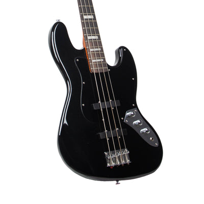 MANDALIKA MJB100-BK JAZZ BASS BLACK BEAUTY ROASTED SAMAMA SERIES GLITTER GLOSS FINISH