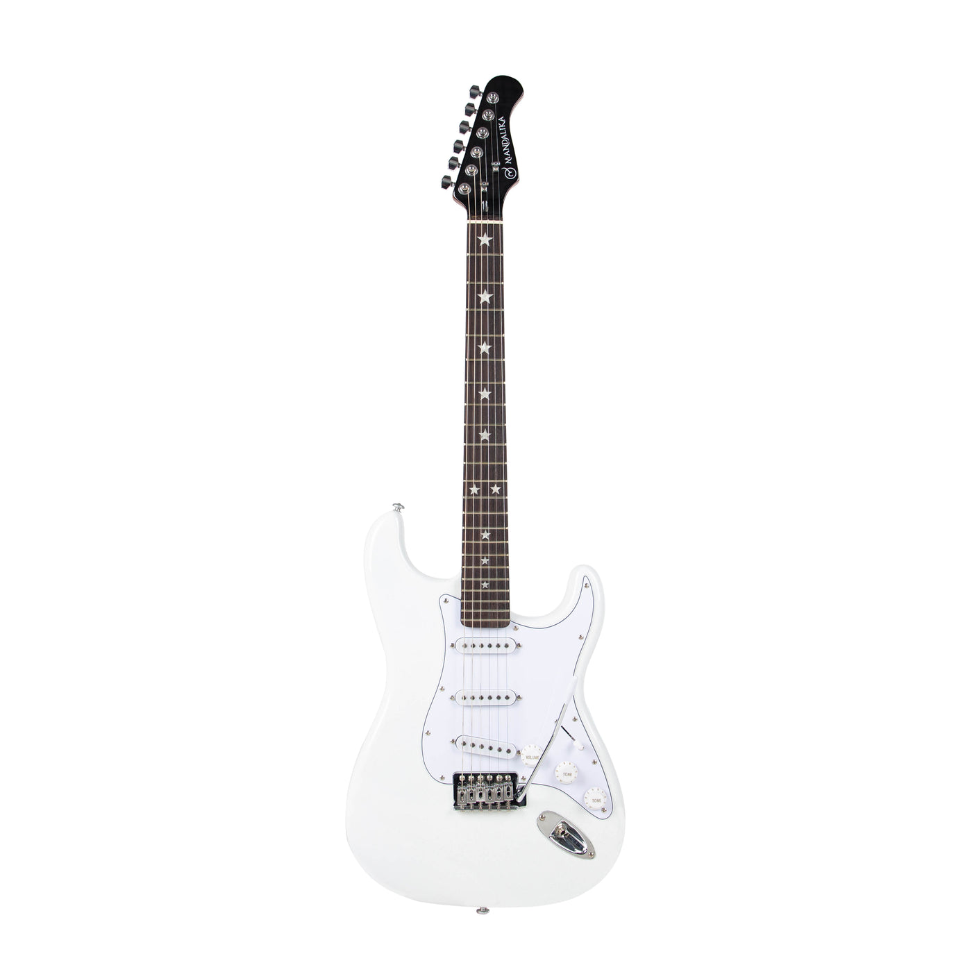 MANDALIKA MST-120WH WHITE ALPINE GITAR ELEKTRIK MODEL STRATOCASTER ORIGINAL GLOSS FINISH