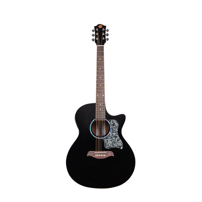 Gitar Akustik Elektrik Mandalika Starlight Series Black Brown SL-01TY-BB Tuner LC, Free Softcase, Senar Cadangan