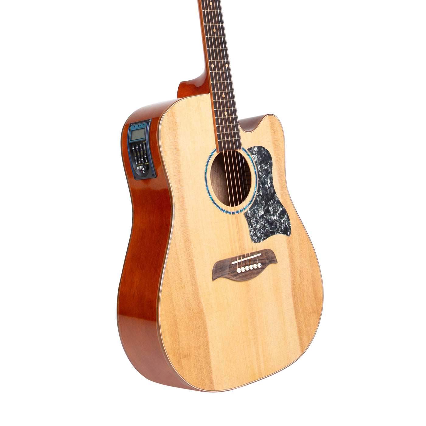 Gitar Akustik Elektrik Mandalika Starlight Series Natural SL-01J-NT Tuner LC, Free Softcase, Senar Cadangan