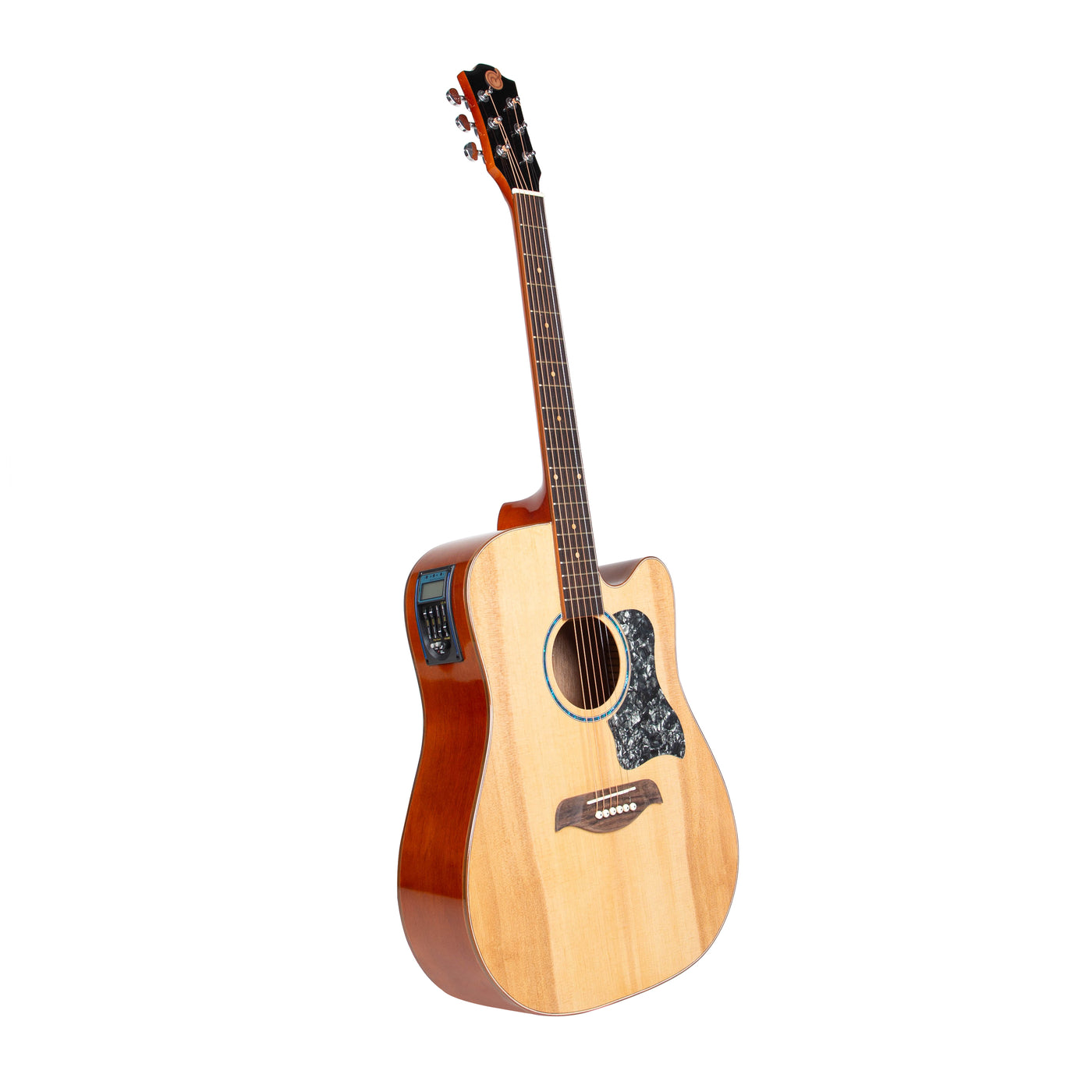 Gitar Akustik Elektrik Mandalika Starlight Series Natural SL-01J-NT Tuner LC, Free Softcase, Senar Cadangan