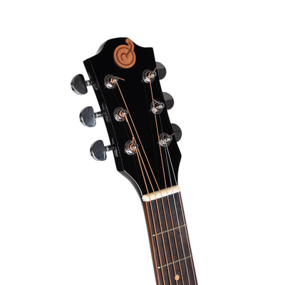 Gitar Akustik Elektrik Mandalika Starlight Series Black SL-01J-BK Tuner LC, Free Softcase, Senar Cadangan