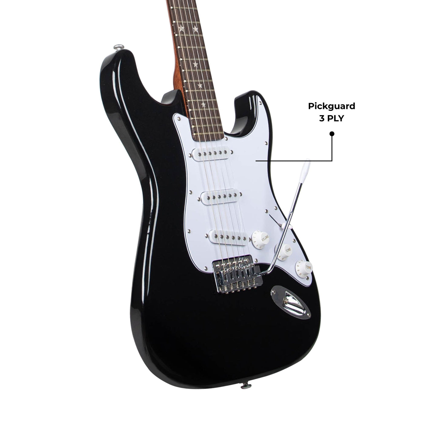 MANDALIKA MST-120BK BLACK BEAUTY GITAR ELEKTRIK ORIGINAL GLOSS FINISH