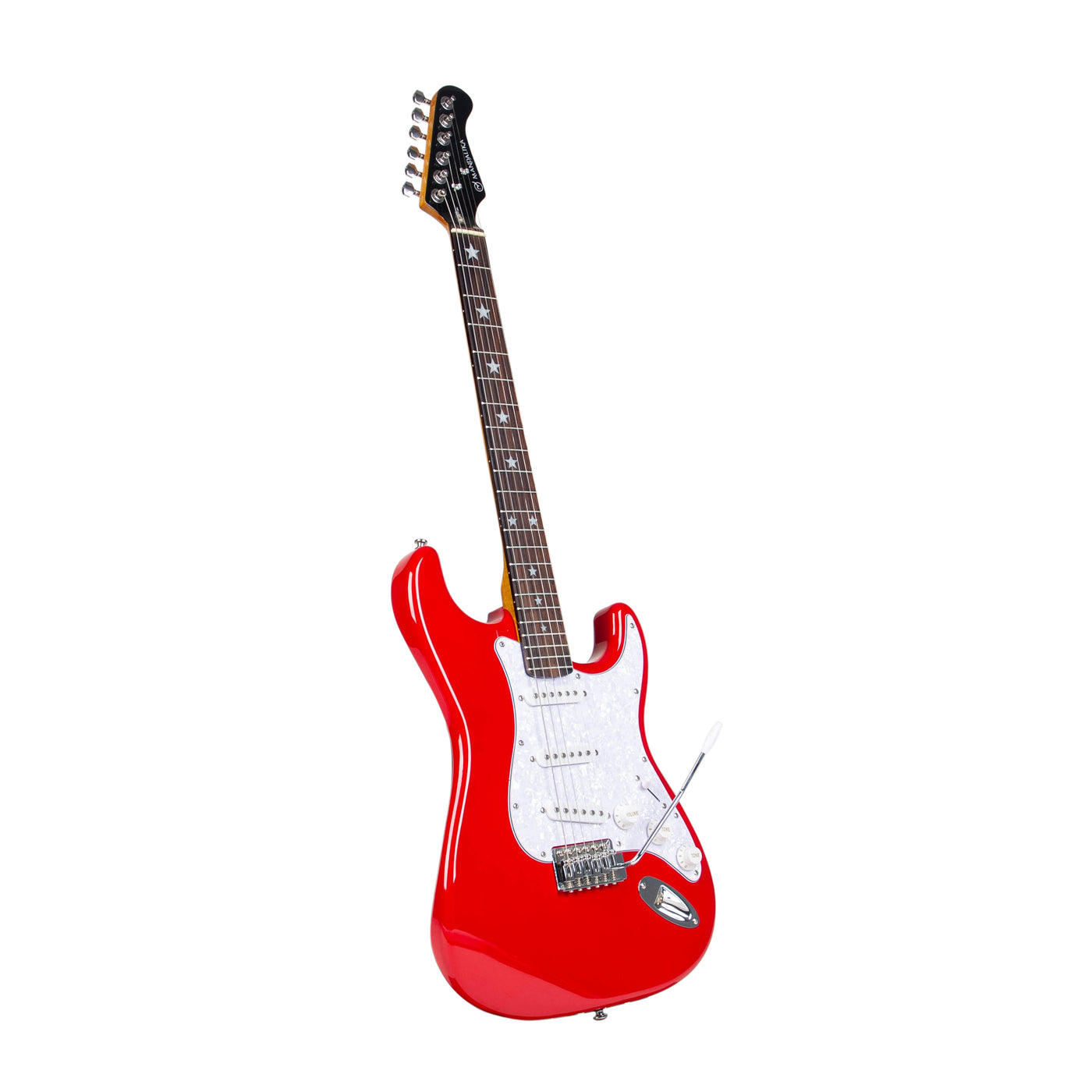 MANDALIKA MST-120RD RED GITAR ELEKTRIK ORIGINAL PICKGUARD PEARLOID GLOSS FINISH