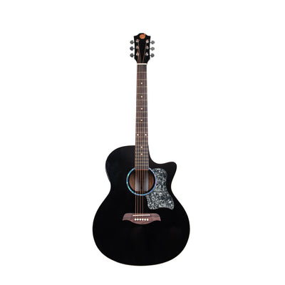 Gitar Akustik Elektrik Mandalika Starlight Series Black SL-01TY-BK Tuner LC, Free Softcase, Senar Cadangan