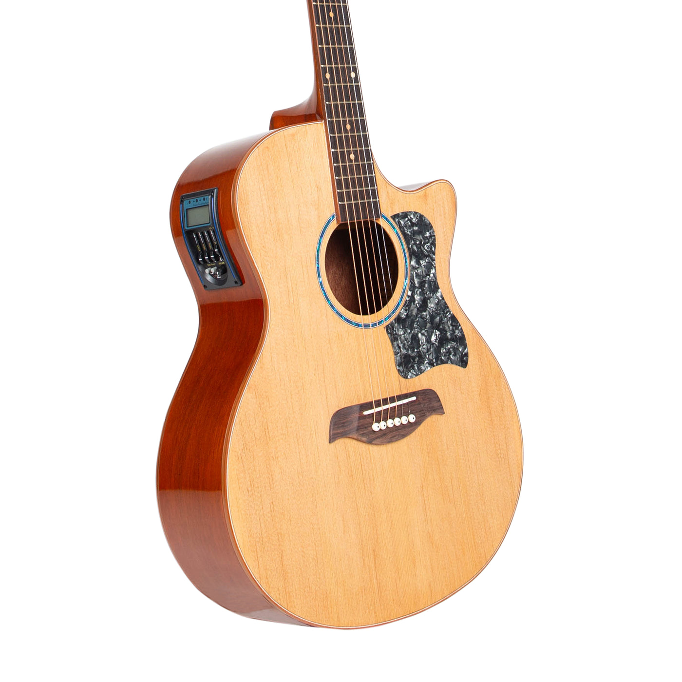 Gitar Akustik Elektrik Mandalika Starlight Series Natural SL-01TY-NT Tuner LC, Free Softcase, Senar Cadangan