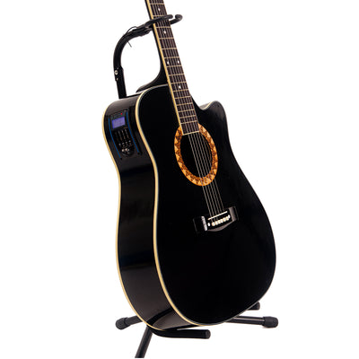 gitar semi akustik black mandalika jw-01 bk tuner lc